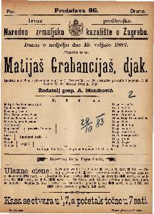 Matijaš Grabancijaš, djak : igrokaz u 4 čina s pjevanjem / napisao T. Brezovački