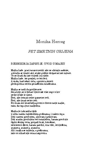 Pet smrtnih grijeha / Monika Herceg