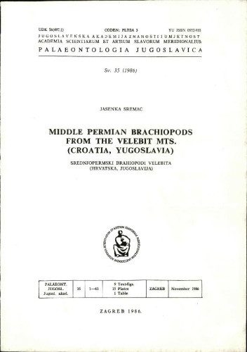 Sv. 35(1986) ; glavni urednici Vanda Kochansky-Devidé, Mirko Malez