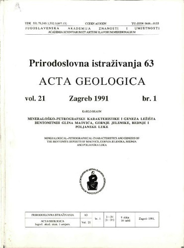 Vol. 21, br. 1(1991) / glavni urednik Milan Herak