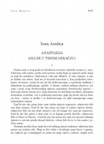Anastazija (oluje u tihom ozračju) / Ivan Aralica