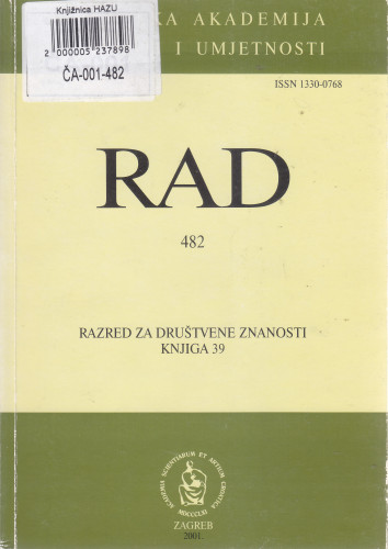 Knj. 39(2001)=knj. 482 / glavni i odgovorni urednik Eugen Pusić
