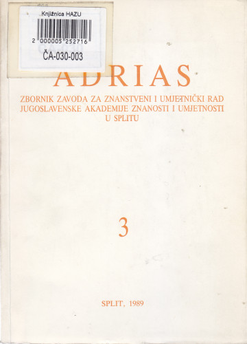 Sv. 3 (1989) / glavni urednik Cvito Fisković