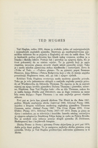 Ted Hughes / Lj. Lovrinčević
