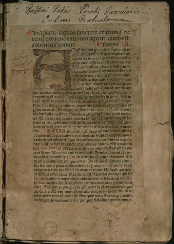 Incipiunt lege[n]de sanctorum / [... quas [com]pilauit frater iacobo ianuensis natione de ordine fratr[um] predicator[um] [i.e. Jacobus de Voragine]