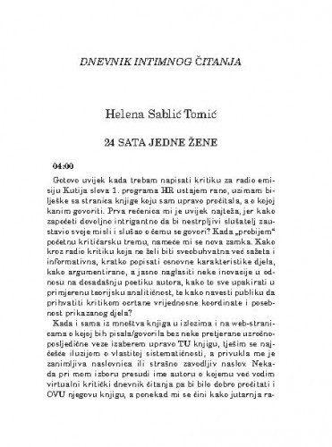 24 sata jedne žene / Helena Sablić Tomić