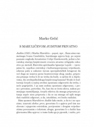 S Marulićevom Juditom privatno / Marko Grčić