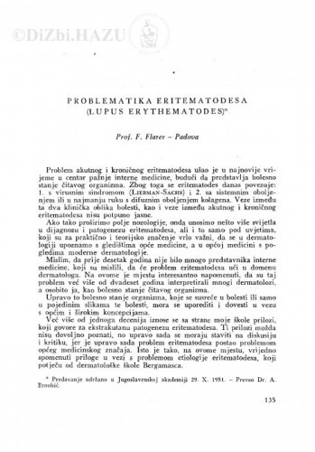 Problematika eritematodesa (Lupus erythematodes) / F. Flarer
