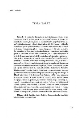 Tema: Balet / Ana Lederer