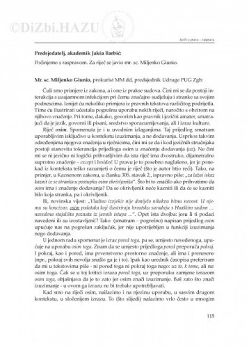 Rasprava / Miljenko Giunio, Mato Arlović, Vladimir Pezo, Davor Krapac, August Kovačec, Marijan Prus, Zvonimir Lauc, Lidija Tomljenović, Milica Gačić, Maja Bratanić, Arsen Bačić