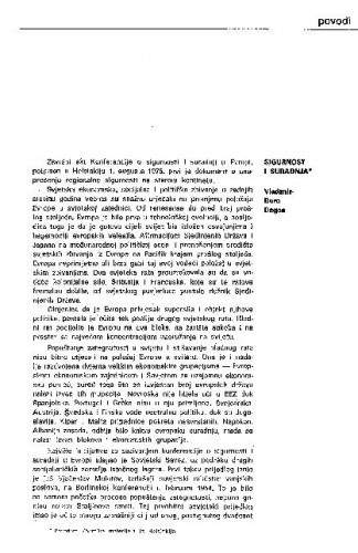 Sigurnost i suradnja / Vladimir-Đuro Degan