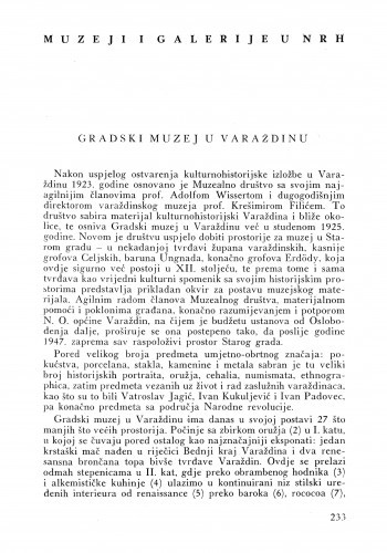 Gradski muzej u Varaždinu / Mira Ilijanić