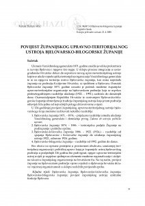 Povijest županijskog upravno-teritorijalnog ustroja Bjelovarsko-bilogorske županije / Mirela Slukan Altić