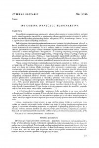 100 godina ivanečkog planinarstva / Cvjetko Šoštarić