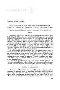 Otpadanje osja kod nekih makedonskih mekih pšenica (Triticum turdigum) i način nasljeđivanja / A. Tavčar