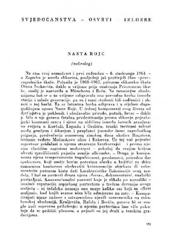 Nasta Rojc = (nekrolog) / Zd. Šenoa