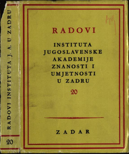Sv. 20(1973) / uredili Grga Novak i Vjekoslav Maštrović