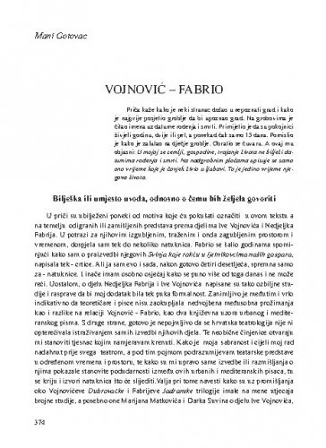 Vojnović - Fabrio / Mani Gotovac