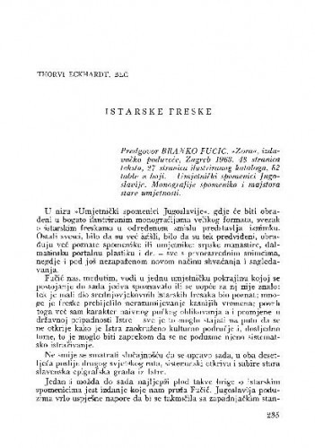 Istarske freske / Thorvi Eckhardt