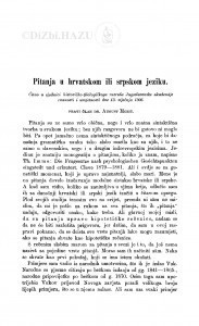 Pitanja u hrvatskom ili srpskom jeziku / A. Musić