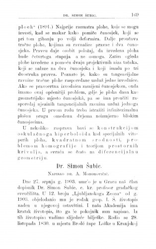 Dr. Simon Šubić : [Nekrolog.] / A. Mohorovičić