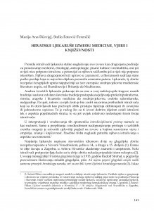 Hrvatske ljekaruše između medicine, vjere i književnosti / Marija Ana Dürrigl, Stella Fatović-Ferenčić