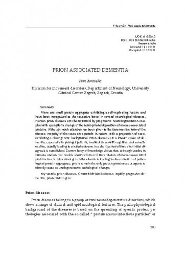 Prion associated dementia / Fran Borovečki