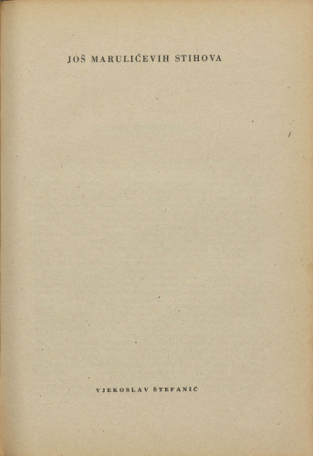 Još Marulićevih stihova / Vjekoslav Štefanić