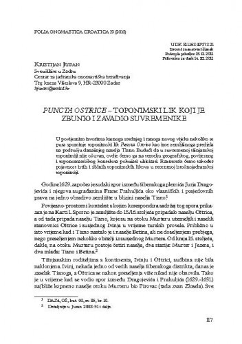 Puncta Ostrice - toponimski lik koji je zbunio i zavadio suvremenike / Kristijan Juran