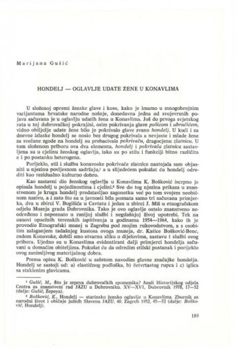 Hondelj - oglavlje udate žene u Konavlima / Marijana Gušić