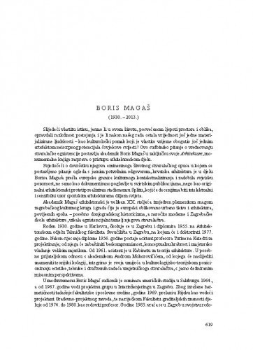 Boris Magaš (1930-2013.) : [nekrolog] / Velimir Neidhardt