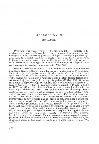 Georges Daux (1899-1988) : [nekrolozi] / Duje Rendić-Miočević