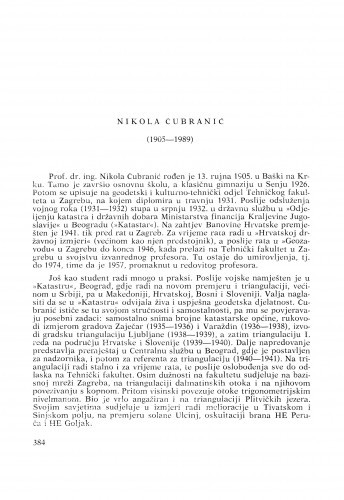 Nikola Čubranić (1905-1989) : [nekrolozi] / Franjo Braum