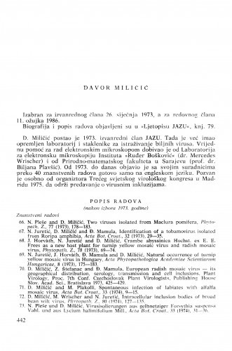 Davor Miličić : [biografije novih članova Akademije]