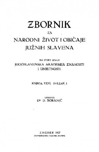 Knj. 31, sv. 1 (1937) / urednik D. Boranić