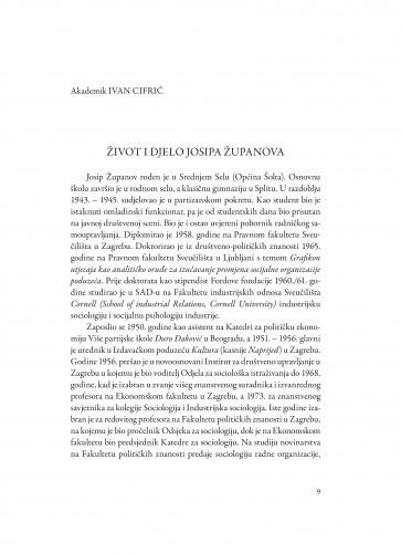 Život i djelo Josipa Županova / Ivan Cifrić
