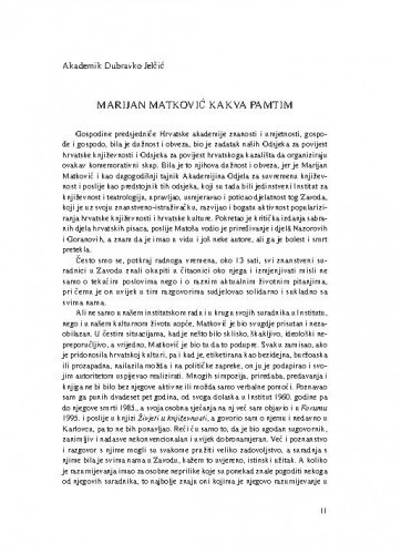 Marijan Matković kakva pamtim / Dubravko Jelčić