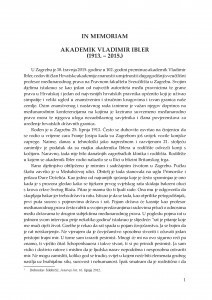 In memoriam  akademik Vladimir Ibler (1913. - 2015.) / Vesna Skorupan Wolff
