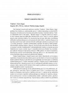 Međunarodno pravo (autor: V.Đ. Degan) (Zagreb, Školska knjiga, 2011.) : [prikaz knjige] / Martina Vokić Žužul