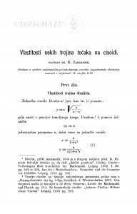 Vlastitosti nekih trojina točaka na cisoidi / K. Zahradnik