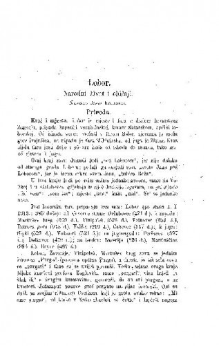 Lobor : narodni život i običaji / J. Kotarski