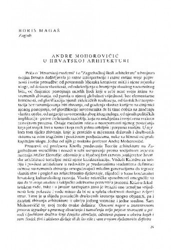 Andre Mohorovičić u hrvatskoj arhitekturi / Boris Magaš