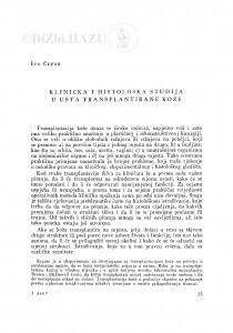 Klinička i histološka studija u usta transplantirane kože / I. Čupar