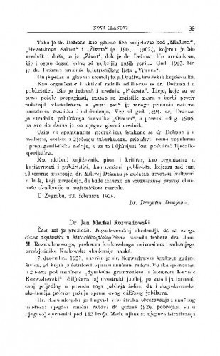 Dr. Jan Michal Rozwadowski / S. Ivšić