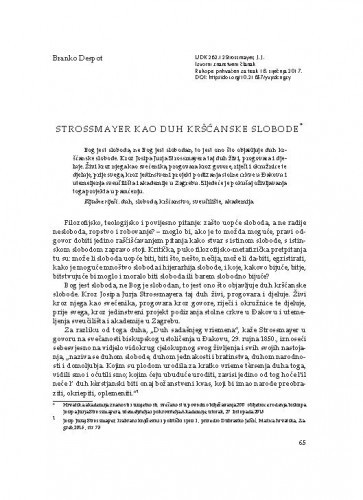 Strossmayer kao duh kršćanske slobode / Branko Despot