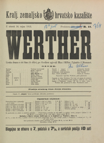 Werther : Lirska drama u tri čina (4 slike)