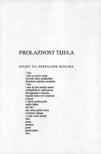 Prolaznost tijela / Jelena Hekman 