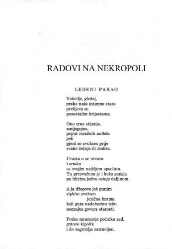Radovi na nekropoli : [ciklus pjesama] / Boris Domagoj Biletić 