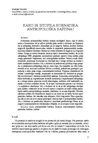 
Kako se istopila kornatska antropološka baština? / Vladimir Skračić