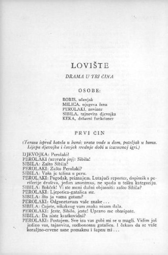 Lovište : drama u tri čina / I. Supek